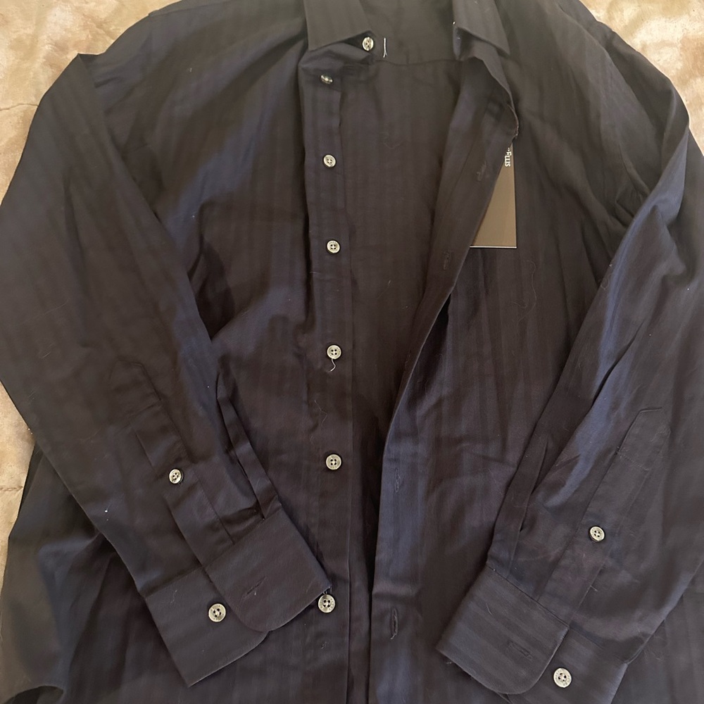Perry Ellis Deep Brown Button-Up Shirt NWT MED - Picture 7 of 8